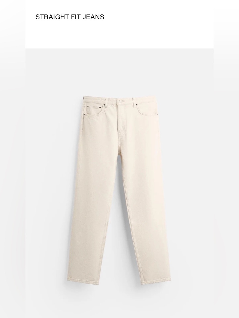 Zara Men's Cream Straight Jeans